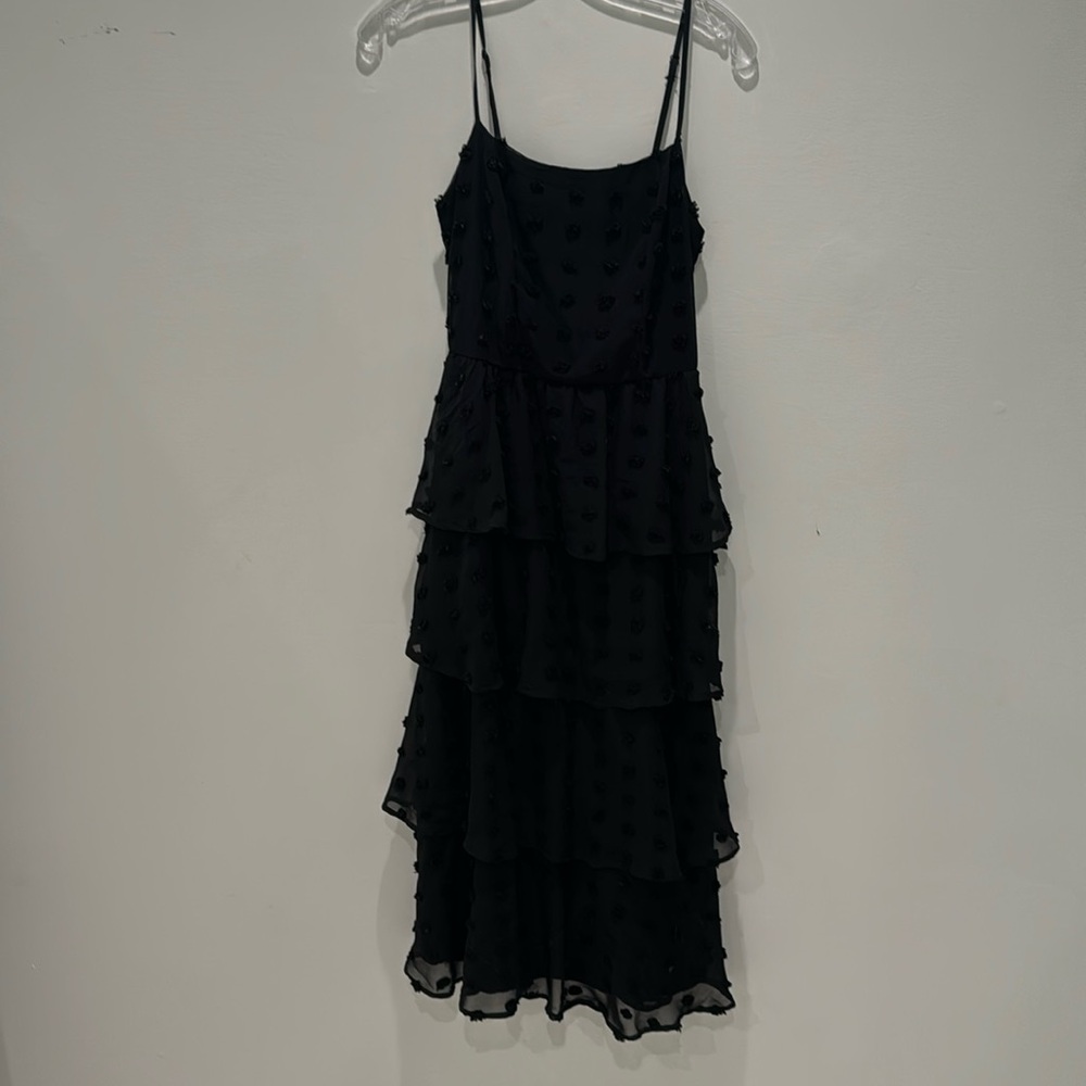 Black Tiered Midi Dress